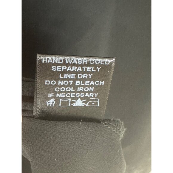 Ro & De Black Sheer Chiffon Asymmetrical Sleeveless Tank Size M Top Shirt Blouse - Picture 6 of 7